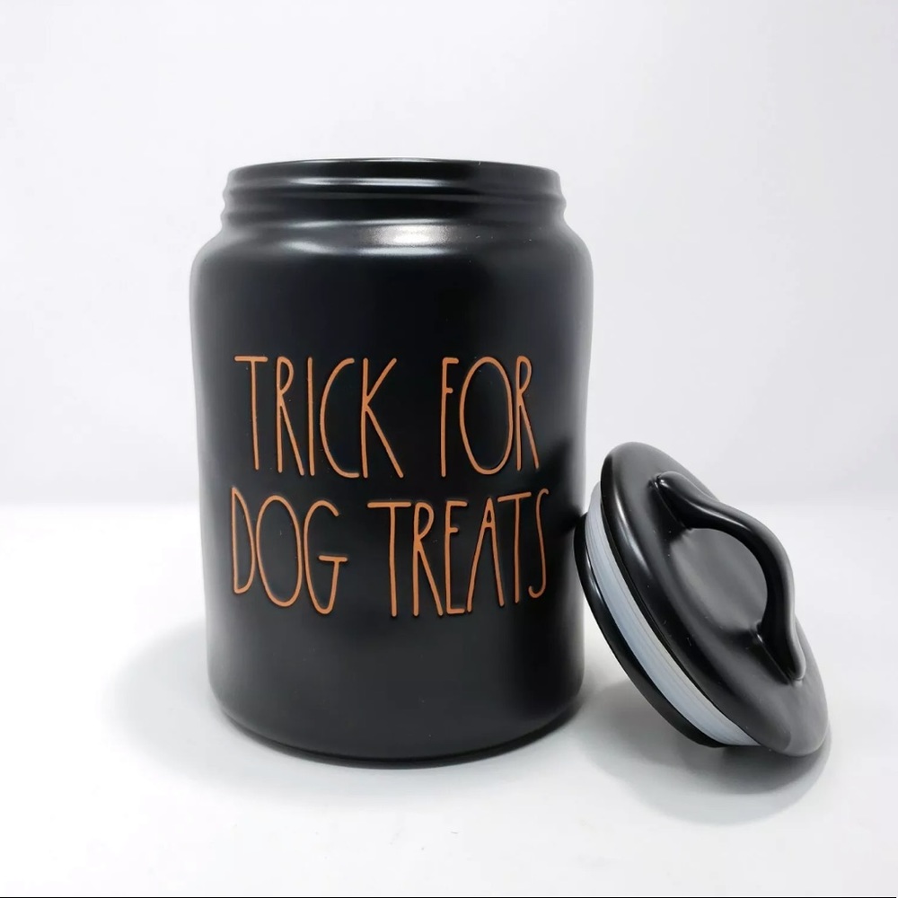 Rae Dunn TRICK FOR DOG TREATS Canister Halloween - Picture 2 of 4